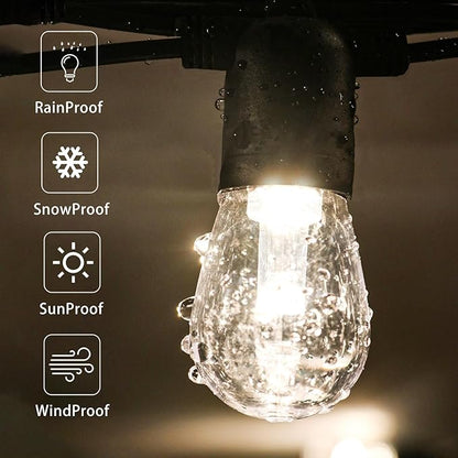 GANA 12V Low Voltage & Safe LED Outdoor String Lights,32FT 10 Shatterproof Bulbs, 2200K Warm White Pergola Lights for Your House's Pergola, Garden, Fence, Porch, and Balcony (32FT-96CRI)