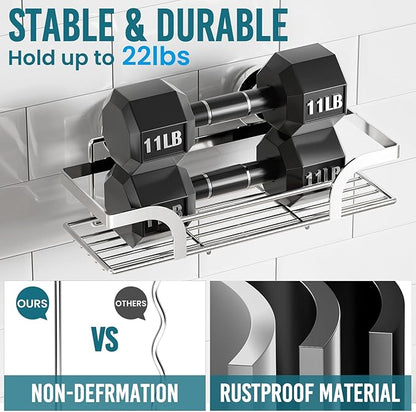 TAILI Shower Caddy Suction Cup 2 Pack, Heavy Duty Bathroom Basket, Bath Shelves for Inside,Stainless Steel Shower Holder Organizer for Bathroom Storage & Home Decor,No Drilling,Silver