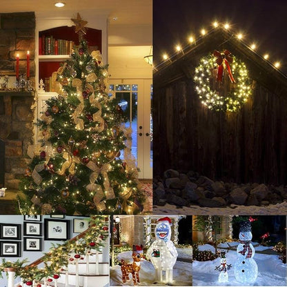 MASHANG Christmas Light Set, 100 LED Clear Mini Lights String Outdoor Waterproof Battery Operated String Lights with Timer and Remote for Christmas Tree Wedding Wreath Holiday Party 39.5ft