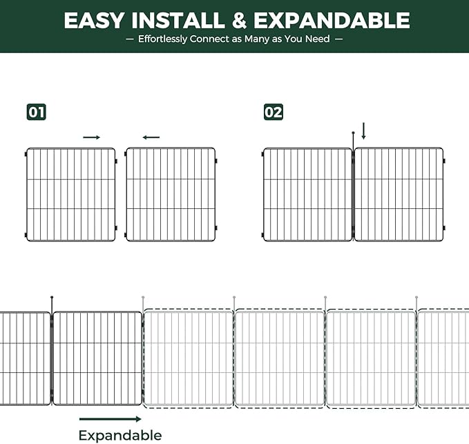 FXW MiniPaws Unleashed Dog Playpen for Yard & RV Camping, Expandable 32-inch 6 Panels for Small and Medium Dogs, Portable for Indoor and Outdoor Use