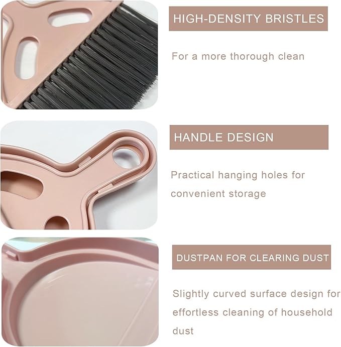 Mini Broom and Dustpan Set Small Broom with Dustpan Combo Set Portable Cleaning Tools for Home Office RV Learning Camping (Grey)