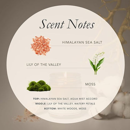 Bia Candle Co Soy Blend Candle, Himalayan Sea Salt, Ozone & Lily of The Valley – Clean Long Burn, Lead-Free Wick, Fresh Linen Aroma, Handmade in USA – Wash Away My Sins Scent, 7 oz