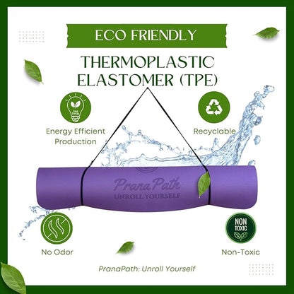 Extra Wide Yoga Mat (72”x32”x6mm) - TPE, Dual-Color, Non-Slip, w/Mesh Carry Bag & Strap