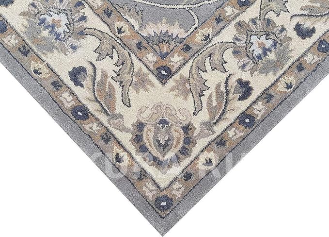 Turkish Oushak – Classic Handcrafted Carpet with Vintage Pattern, Ideal for Bedroom, Living Room & Elegant Décor(Grey, 5' x 7')