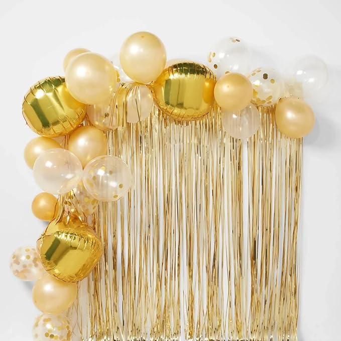 Gold Round Foil Balloons 9 pcs,Metallic Gold Giant 4D Round Balloons 22 Inch for Wedding Graduation Anniversary Baby Shower Birthday Party Decorations