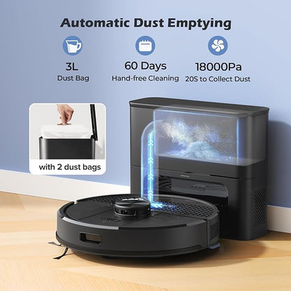 Lubluelu Robot Vacuum and Mop Combo, 5500Pa Robot Vacuum Cleaner with LDS9.0 LiDAR Navigation, Self-Empties for 60 Days, No-Go Zones, WiFi/App/Alexa Control, Ideal for Hard Floors, Carpet (SL68 Plus)