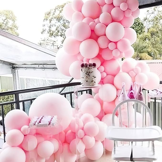 PartyWoo Pastel Pink Balloons, 50 pcs 12 Inch Pink Balloons, Baby Pink Balloons for Balloon Garland Balloon Arch as Birthday Party Decorations, Wedding Decorations, Baby Shower Decorations, Pink-Q05