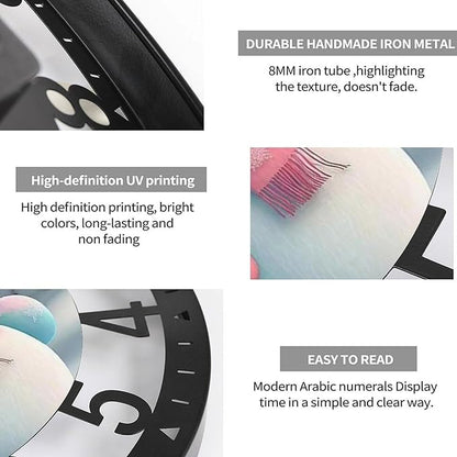 Wall Clock 10 Inch Silent Non-Ticking Modern Clocks Battery Operated - Analog Small Classic for Office, Home, Living Room,Bathroom, Kitchen, Bedroom, School,Snowman Clock