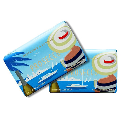 Wavertree & London Prosecco Scented Natural Soap (2 Bars), 7oz Moisturizing French Triple Milled Soap Bars enriched with shea butter - Pure Plant Based Bath & Body Bars for All Skin Types