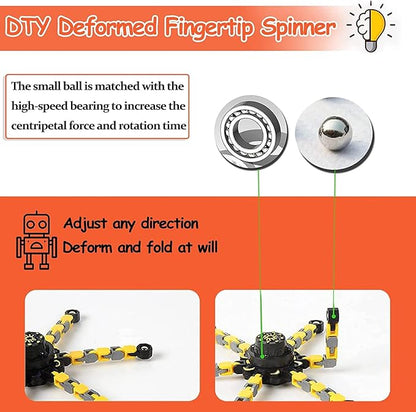 24 Pack Funny Sensory Fidget Toys,Deformable Chain DIY Robot Spinners Stress Relief Gyro Toy Birthday Gifts Goodie Bag Christmas Stocking Stuffers Classroom Prizes Party Favors for Kids Adults