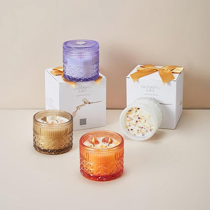 Chloefu LAN Crystal Candle Ocean Mist & Sea Salt Scented Candles for Home, Unique Meditation Spiritual Gifts for Women & Men, Healing Magic Candles, Highly Scented & Long Lasting, 14 oz