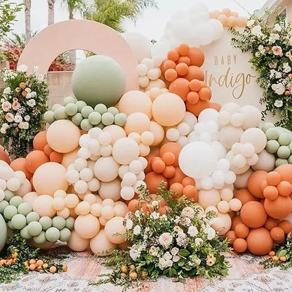100pcs Retro Cocoa Brown Balloons 18 inch +12 inch +10 inch +5 inch Dark Orange Balloon for Christmas Thanksgiving Birthday Party Graduation Baby Shower