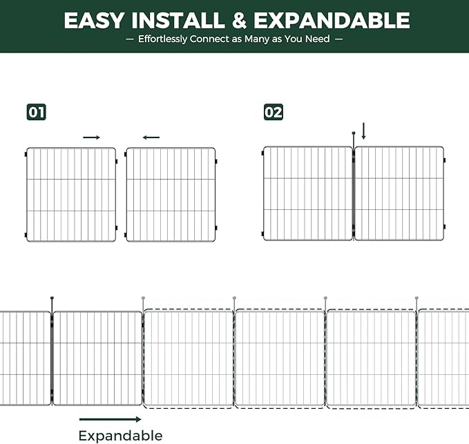 FXW MiniPaws Unleashed Dog Playpen for Yard & RV Camping, Expandable 24-inch 6 Panels for Puppies and Small Dogs, Portable for Indoor and Outdoor Use