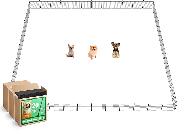FXW MiniPaws Unleashed Dog Playpen for Yard & RV Camping, Expandable 20-inch 48 Panels for Puppies and Small Dogs, Portable for Indoor and Outdoor Use