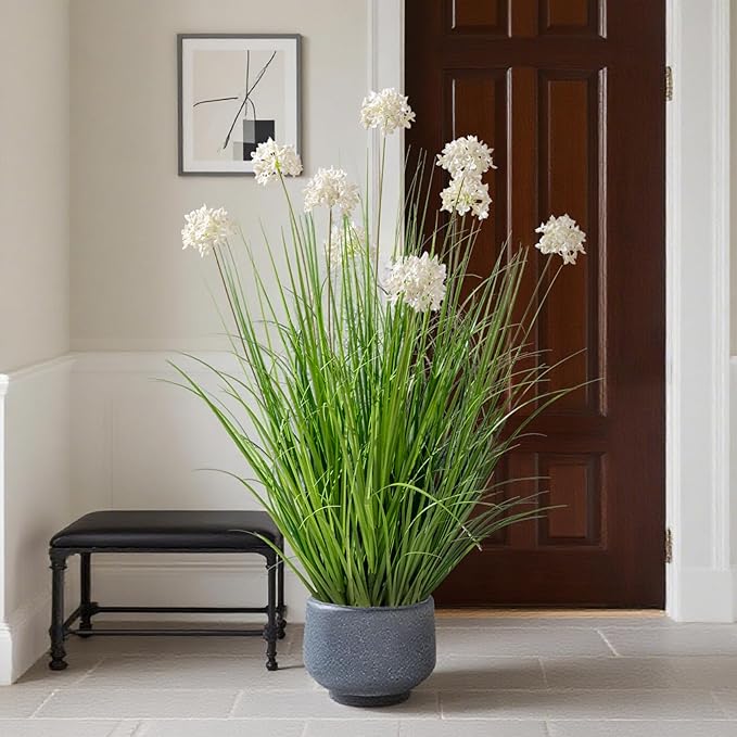 36in Lifelike Artificial Tall Grass Plant with 9 Lifelike Dandelion Flower and Non-Toxic,odorless Fake Tall Frass Plant Fake Plants for Indoor Decoration,Home Decor