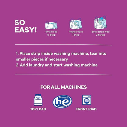 Tru Earth Compact Dry Laundry Detergent - Up to 128 Loads (64 Sheets) - Paraben-Free - Original Eco-Strip Liquidless Detergent, Travel - Lilac Breeze | Packaging May Vary