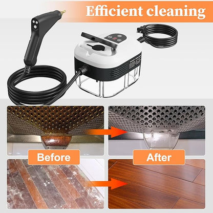 Steam Cleaner, Handheld Steam Cleaner for Home Car Furniture Bathroom, 2500W High Pressure Steam Cleaner, 1.2L Water Capacity, 6 Adjustable Speeds, 4 Brush Heads, Steamer for Cleaning (White)