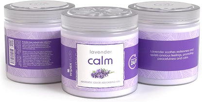 Wipex Odor Absorbing Gel Jar - Lavender, 15 Oz - Odor Eliminator for Home, Effective Odor Absorber, Long-Lasting Freshness, Ideal for Rooms, Offices, & Yoga Studios, 3Pk