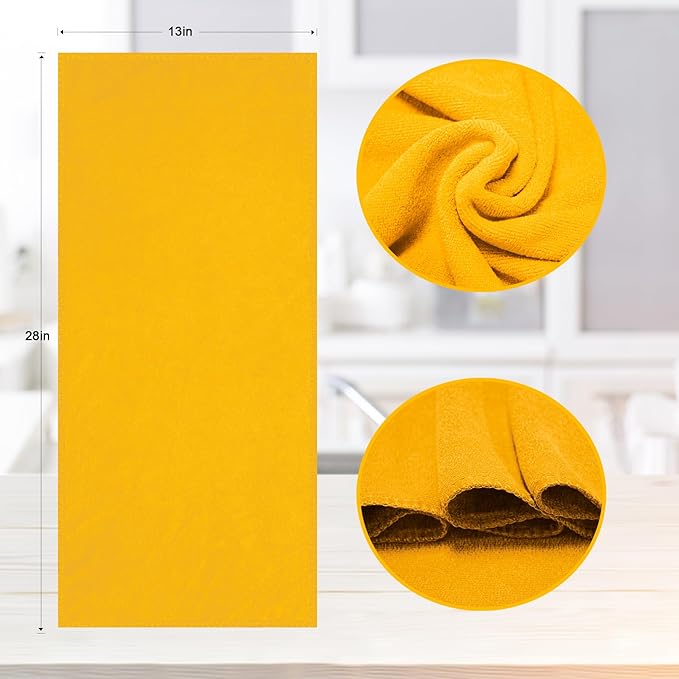 kimteny 13x28 Inches Kitchen Cloth Dish Towels, 400 GSM Premium Dishcloths, Super Absorbent Coral Velvet Microfiber Cleaning Cloths, Fast Drying Rags for Washing Dishes (12 Pack, Orange)