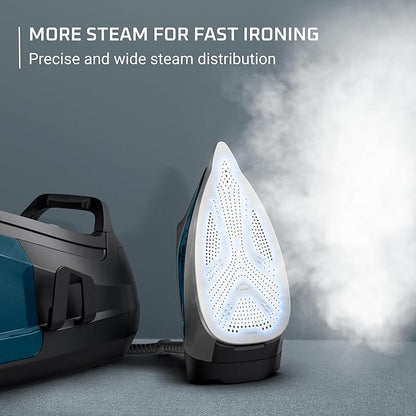 Rowenta, Iron, Stainless Steel Soleplate Professional Steam Station for Clothes, 1.1L Removable Tank, Fast Heat Up, 1800 Watts, Blue Clothes Iron, DG8624