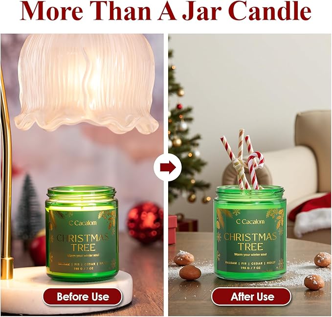 4Pack/28oz Christmas Soy Candles Gift Set Non-Toxic Aromatherapy Scented Holiday Candles for Chritmas Gifts Home Decor, Luxury Vinilla/Apple/Eucalyptus/Rose Jar Candle, Winter Candle Set for Women Men