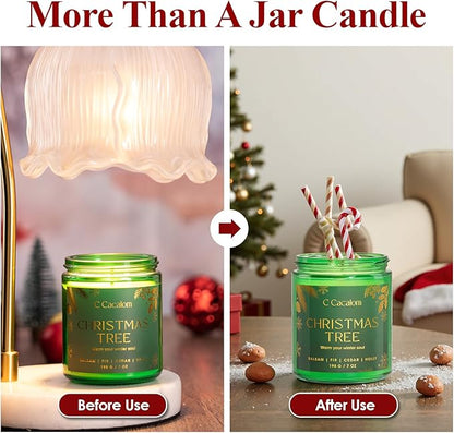 4Pack/28oz Christmas Soy Candles Gift Set Non-Toxic Aromatherapy Scented Holiday Candles for Chritmas Gifts Home Decor, Luxury Vinilla/Apple/Eucalyptus/Rose Jar Candle, Winter Candle Set for Women Men