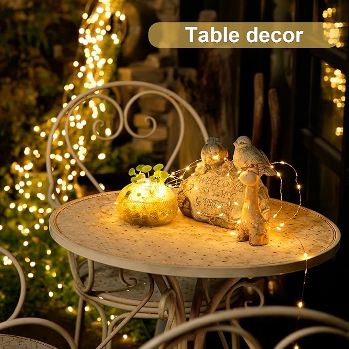 JMEXSUSS 2 Pack Fairy Lights Battery Operated with Remote, Total 400 LED 132ft Battery Powered String Lights, Christmas Twinkle Lights for Bedroom Indoor Outdoor Patio Tree Christmas Decor, Warm White
