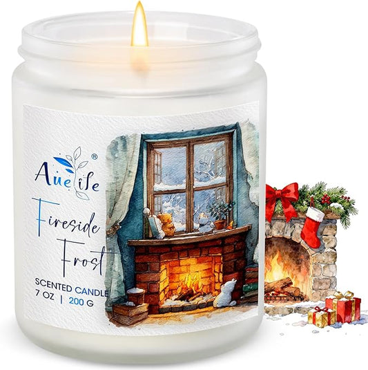Winter Candles | Eucalyptus & Cedar Scented Soy Candle - Winter Aromatherapy Candles for Relaxing Home Décor, Cozy Holiday Gift for Women & Men, Long Lasting Clean Burn Candle