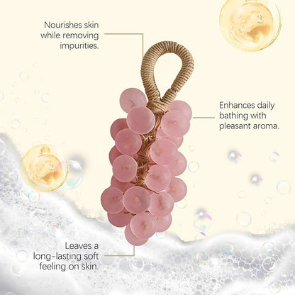 Handmade Crystal Grape Gentle Cleansing soap, Personalized Original Handmade Crystal Grape soap, Realistic Grapes Bunch Soaps Fragrance Cleaning, Smooth Skin, grape Soap DIY Kit (1, pink)