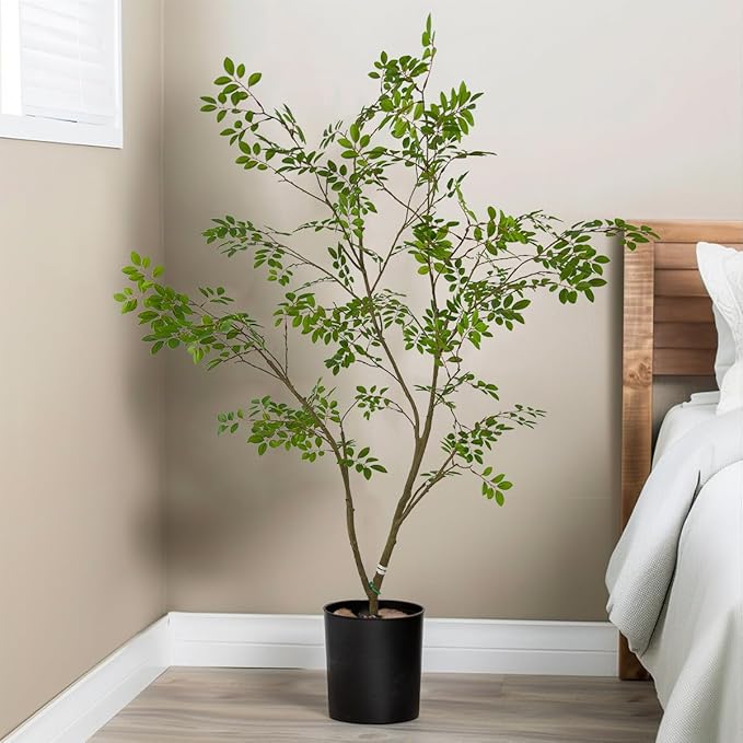 Artificial Elm Tree Faux Elm Tree 6ft Tall Fake Plant in Pot Fake Silk Tree Faux Plants Indoor