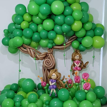 130pcs Green Balloons Different Sizes 18" 12" 10" 5" Party Latex Balloons for Birthday Dinosaur Baby Shower St. Patrick's Day Summer Jungle Forest Safari Party Decorations