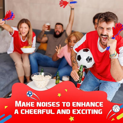 Junkin 48 Pcs Hand Clappers Bulk 7. 5 x 3. 5 Inches Noise Makers Party Favors Clapping Noise Maker Clacker for Birthdays Game Prizes Rewards Football Sporting Events Cheers Supplies (Red Blue)