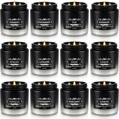 Scented Candles Gifts Set 12 Pack Soy Wax Travel Tin Jar Candles for Home 3.05 OZ for Mom for Christmas, Birthday, Thanksgiving, Mother's Day(Gradient Color)