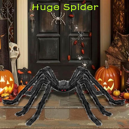 Halloween Decorations Outdoor, 2PCS 59" Scary Giant Spiders, Halloween Party Decorations, Large Haunted House Props,Yard Lawn Decorations Indoor Black
