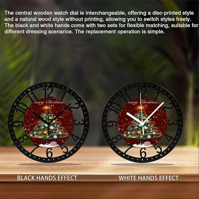 Wall Clock 10 Inch Silent Non-Ticking Modern Clocks Battery Operated - Analog Small Classic for Office, Home, Living Room,Bathroom, Kitchen, Bedroom, School,Snowman Clock