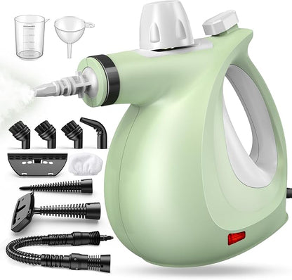 Steam Cleaner, Powerful Pressurized Handheld Steam Cleaner for Home with 11pcs Set, Chemical-Free Multi-Surface Steamer for Effective Cleaning Tile, Grout, Windows, Bathrooms, Kitchens, Upholstery,Car