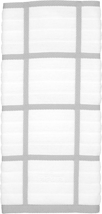 All-Clad Checked Kitchen Towel: Highly Absorbent, Super Soft Long Lasting - 100% Cotton, 17"x30" Tea Towel for Cleaning & Drying Dishes, Pans, Glassware, or Countertops, (1-Pack), Titanium Gray