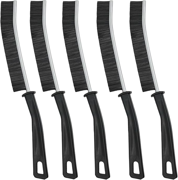 HABOQUAN 5-Pack Crevice Cleaning Brush Set: Hard Bristle Gap Cleaning Tool for Bathroom, Kitchen, Window, Vehicle - Narrow Gaps & Grout Scrub Cleaner