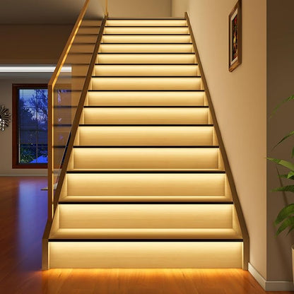 Intelligent Motion Sensor Led Stair Lights Indoor, Interior Lights for Stairs, 20 Stairs 40Inch Length (100cm) cuttable and Versatile LED Step Lights