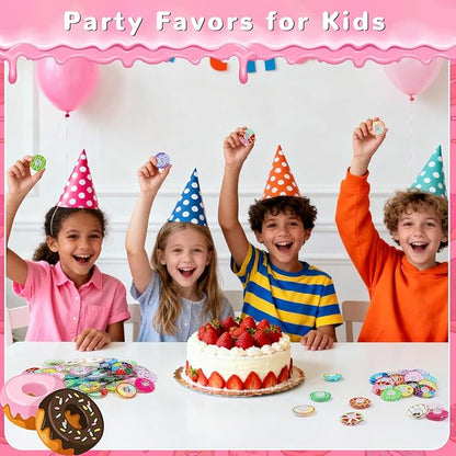 SCIONE 52 Pcs Donut Fidget Spinners Party Favors for Kids, Bulk Small Fidget Toys for Kids Classroom Prizes, Miniature Stress Relief Toy Birthday Goodie Bag Fillers Treasure Box Gifts