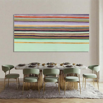 ZENPEE Green Canvas Wall Art - Modern Wall Decor Hanging Decor, Eclectic Wall Art, Dining Room Wall Decor, Room Posters for Living Room, Bedroom, Office Entryway, Hanging Art, 29" x 58"