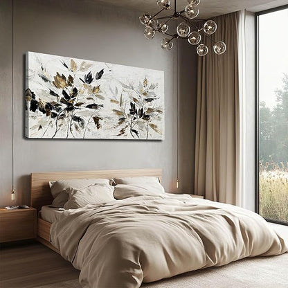 Framed Wall Prints Modern Abstract Wall Art Office Wall Decor 29"x58" Large Canvas Wall Art for Bedroom Home Black and White Graffiti Posters for Room Aesthetic