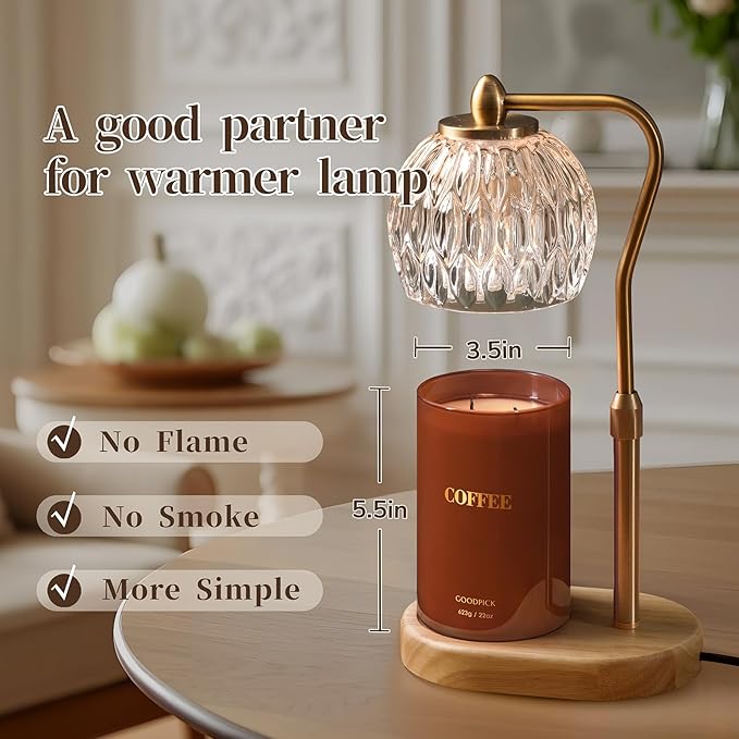 Goodpick Coffee Scented Candle 22 oz, Soy Candles for Home Scented, 120 Hours Burn Time, 2 Wicks