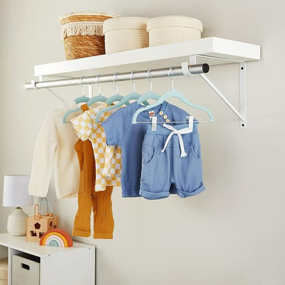 Juvale 24-Pack Light Blue Velvet Hangers for Baby & Kids Clothes with Clips – 360° Swivel Hook, Anti-Slip Space-Saving Design for Pants, Tank Tops, Skirts (12×8 in Baby Hanger)