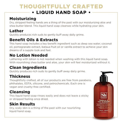 Soapbox Liquid Hand Soap Refill, Vanilla & Lily Blossom, Gentle & Moisturizing Hand Wash for Kitchen and Bathroom, Vegan & Cruelty Free, 64oz Half Gallon Refill (Pack of 1)