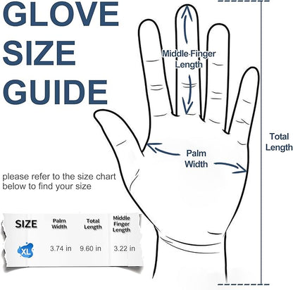 Food-Grade Work Gloves Safety Kitchen Gloves Water-Based PU Work Gloves for Cooking L/XL Blue