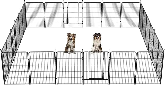 FXW Instant Unleashed Dog Playpen, Portable Pet Fence for Outdoor, RV Trips, and Camping, 40inch, 24 Panels for Medium and Large Dogs│Patented