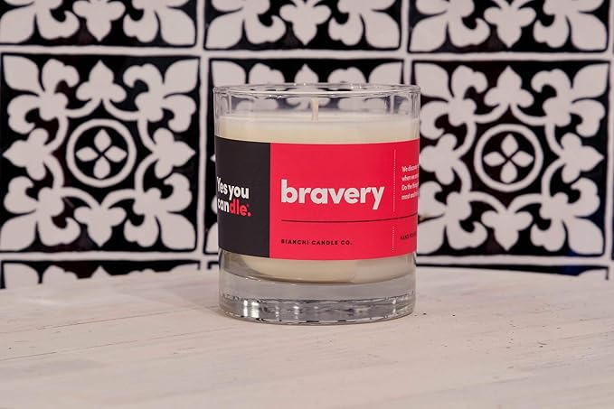 Bravery, Citrus &Sage, Highly-Scented, Inspirational Soy Candle, Made in USA, Great Message, Pure Essential Oils, Aromatherapy, 8 oz