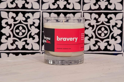 Bravery, Citrus &Sage, Highly-Scented, Inspirational Soy Candle, Made in USA, Great Message, Pure Essential Oils, Aromatherapy, 8 oz