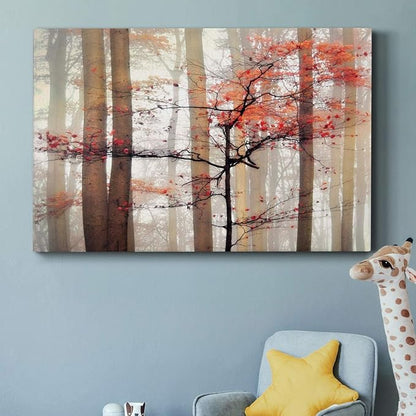 Wexford Home Home Decor Landscape Canvas Wall Art Abstract Floral Painting Modern Pictures Artwork Decoration for Living Room Kitchen Bathroom Office, Ready to Hang, orange awakening, 32x48